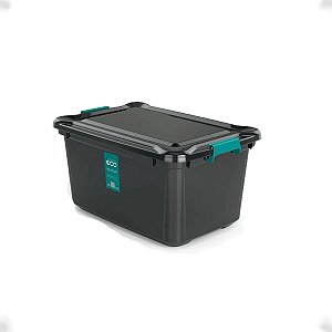 Caixa Grande Organizadora E Multiuso 27 Litros Cor Preta