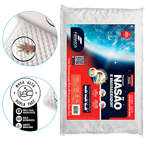 Travesseiro Nasa e Massageador Viscoelástico 60cm X 40cm
