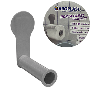 Porta Papel Higiênico de Parede Cinza Com Suporte Adesivo