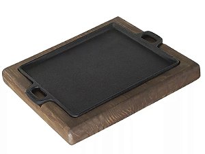 Conj. Chapa de Ferro 24x24cm C/ Sup. de Madeira 6947 F. Santana PROMOÇÃO