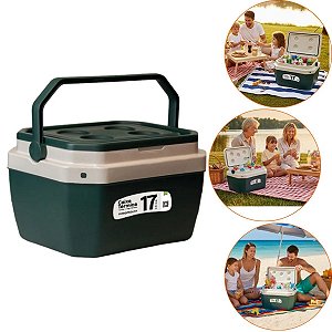 Caixa Térmica Cor Verde Com alça 17 Litros Praia Piscina