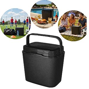 Caixa Térmica 29L Cor Preta Com Alça Praia Piscina Grande