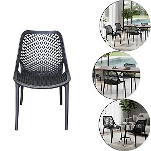 Cadeira Plastica Mosaico Preta Robusta Multiuso Casa Bar
