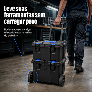 Maleta de Ferramentas Modular Ultra Box Com rodas 2 em 1 26047PM Arqplast