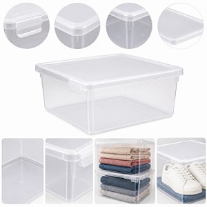 Caixa Organizadora UP 17L Transparente Com Tampa Multiuso