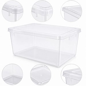 Caixa Organizadora Paramount 47L Transparente Com Travas