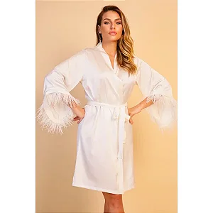 ROBE CURTO PLUMAS FLOR DE MAIO TAM UNICO