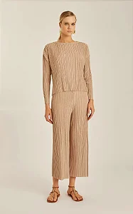 Calça Plissada Rafia