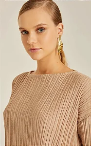 BLUSA PLISSADA RAFIA