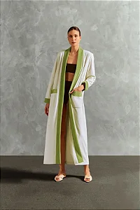 ROBE MANGA LONGO OFF WHITE/VERDE