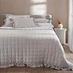 Kit Colcha Queen 270 Fios Buddemeyer Luxus Petit Pois Pois 100% Algodão Penteado 3 peças