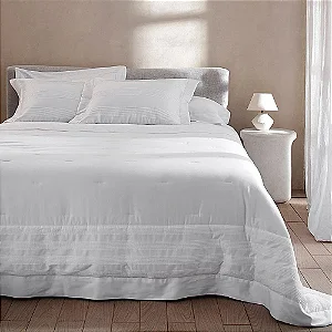 Kit Colcha Queen 270 Fios Buddemeyer Luxus Savona 100% Algodão Penteado 4 peças