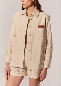 Camisa M/l Com Bolsos Sarja Bordada Bam