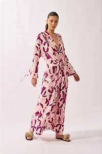 Vestido Longo Decote V Bold Floral