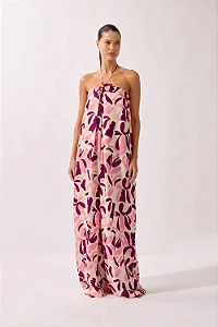 Vestido Longo Amarração Bold Floral