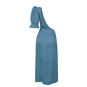 Vestido ombro só manga volume nilo