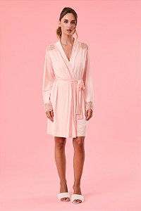 ROBE CURTO LACES MALHA FRIA PÊSSEGO