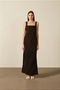 VESTIDO LONGO ABERTURA LATERAL LINHOS