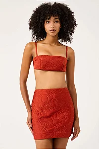 SAIA DRAPPED MATELASSÊ FLEUR RUST