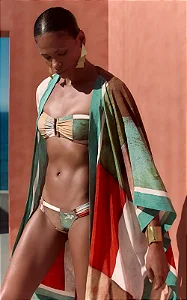 CONJUNTO TOP BANDEAU RITA ESCALA E CALÇA DRAPEADA ESCALA