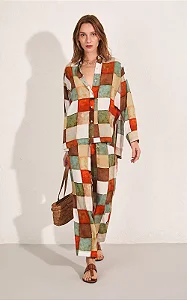 CONJUNTO CAMISA FENDAS VICK E CALÇA PIJAMA ESCALA