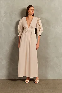 VESTIDO LONGO DECOTE ILUSIONE