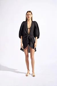 CAMISA LONGA DE AMARRAR PRETO