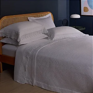 KIT COLCHA QUEEN BUDDEMEYER LUXUS SPLENDORE, 300 FIOS, 100% ALGODÃO, 3 PEÇAS.