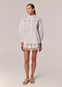 CAMISA BRANCA BORDADA YAS OFF WHITE