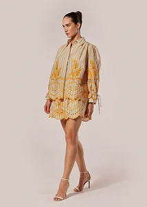 CAMISA M/L LISTRAS BORDADA ANIMA