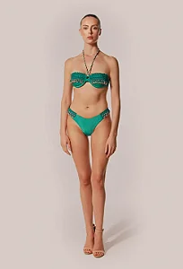 CONJUNTO TOP BANDEAU COM ARO AURA VERDE ESMERALDA