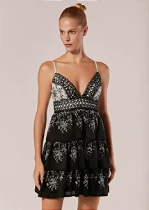 VESTIDO CURTO BABADOS MARE FIORITO