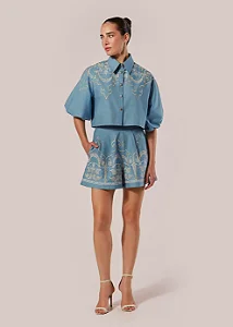 Shorts Curto Chambray Eleganza