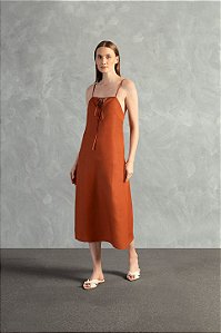 VESTIDO MIDI ALÇA LINHO