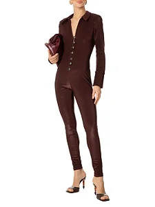 JUMPSUIT MANGA LONGA MARROM CACAU