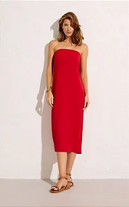 VESTIDO TUBO ALÇA REMOVIVEL VERMELHO