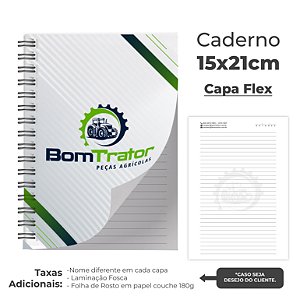 Caderno de anotações Personalizado para empresas 15x20cm Flex