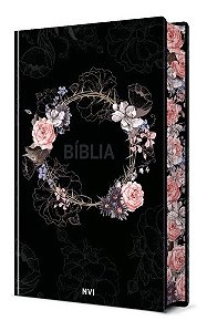 Bíblia Sagrada NVI Flores Pretas - Capa dura Soft Touch