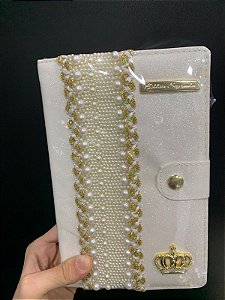 Bíblia Sagrada - Capa  Carteira Branco Pérola (Glitter)