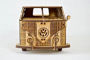 Carrinho Kombi VW - Quebra Cabeça 45 Peças Para Montar e Pintar em MDF Cru