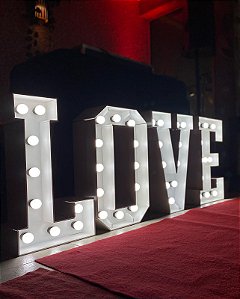 Kit 4 Letras Caixa MDF 3 e 6mm com 100cm de Altura e Furo para Lâmpadas