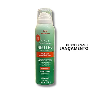 DESODORANTE AEROSSOL NATURAL- NEUTRO (SEM PERFUME) - sem alumínio, CFC, álcool, metais pesados, parabenos, triclosan e glúten - 150ml/90g