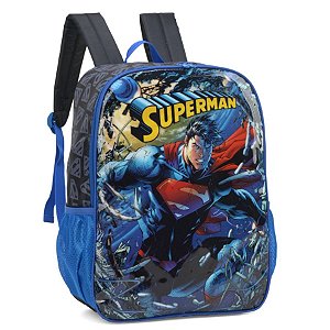 Mochila Escolar Superman Azul DC Comics - Luxcel