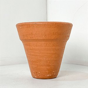 Vaso de Cerâmica Natural + Pratinho