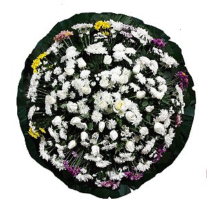 Coroa Com Rosas Brancas, Crisântemos Selecionados