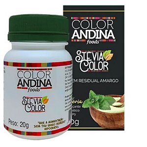 Adoçante Stévia Color Andina 20g - Pó 100% Natural, Zero Açúcar