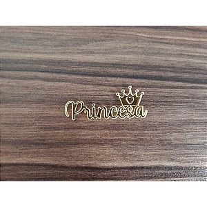 Aplique "Princesa" 5cm 10 unidades acrílico dourado