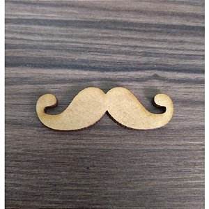Aplique Bigode Bita 5cm 20 unidades MDF