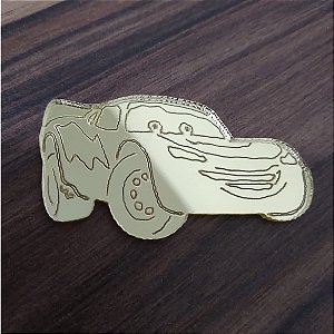 Aplique Carros Macqueen 10 unidades acrílico dourado