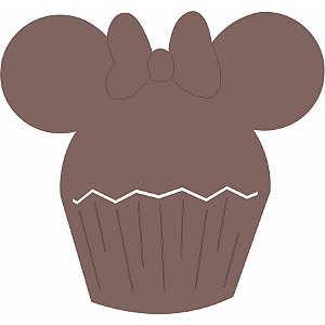 Aplique Cupcake Minnie 10 unidades MDF